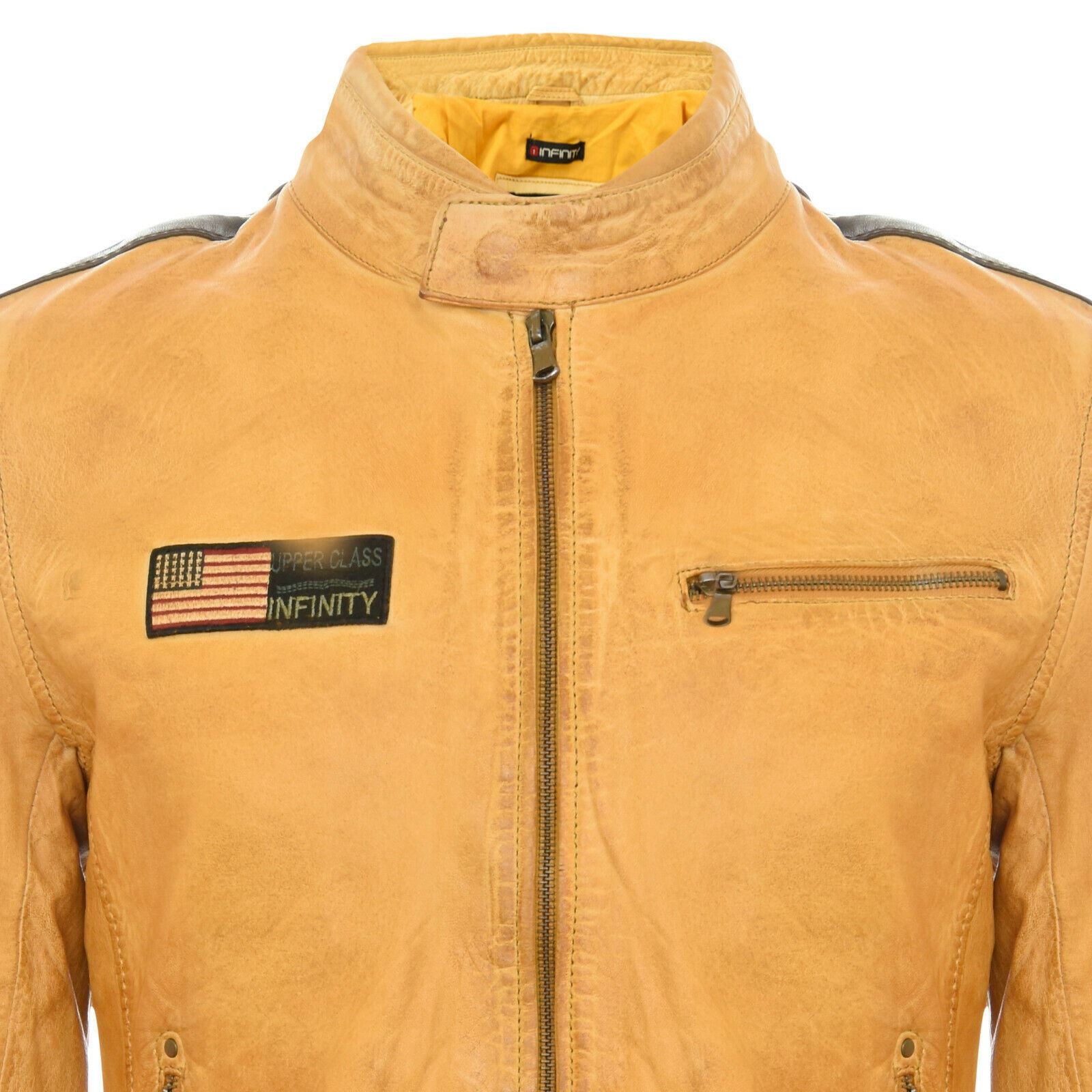 Men Vintage badged Biker Jacket- Southport