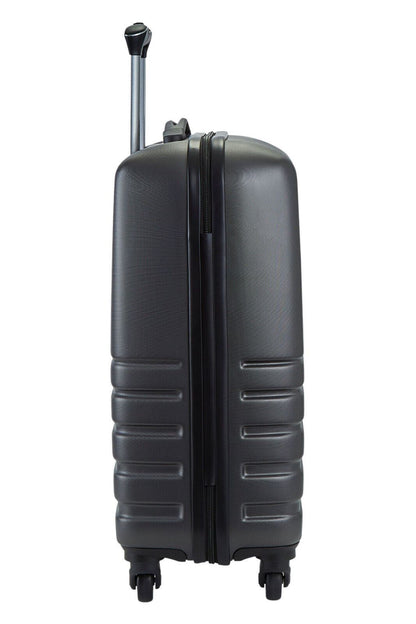 Hard Shell Charcoal Suitcase Set 4 Wheel Cabin Luggage Trolley Travel Bag