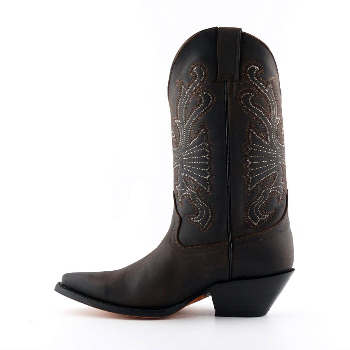 Grinders Brown Leather Western Cowboy Boots-Buffalo