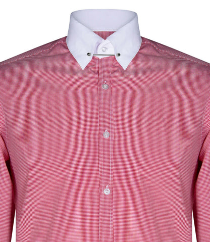 Mens Club Collar Red Shirt 1920s Peaky Blinders With Bar Poplin Pin Smart Casual