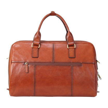 Vintage Genuine Leather Tan Holdall Duffle Gym Travel Bag - Atlas