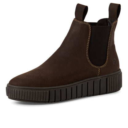 Tamaris Womens Brown Leather Chelsea Ankle Boots