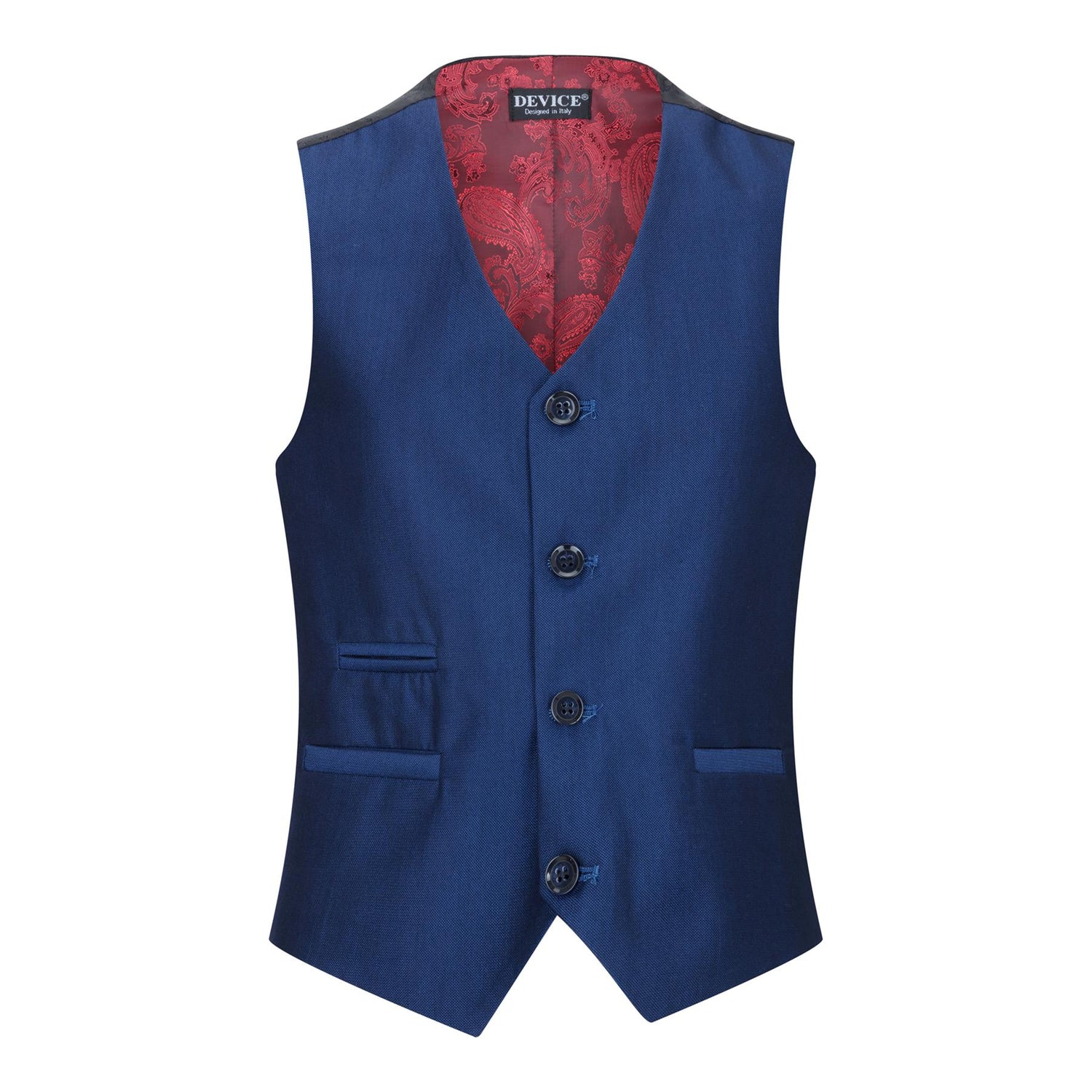 Boys 3 Piece Shiny Royal Blue Classic Suit