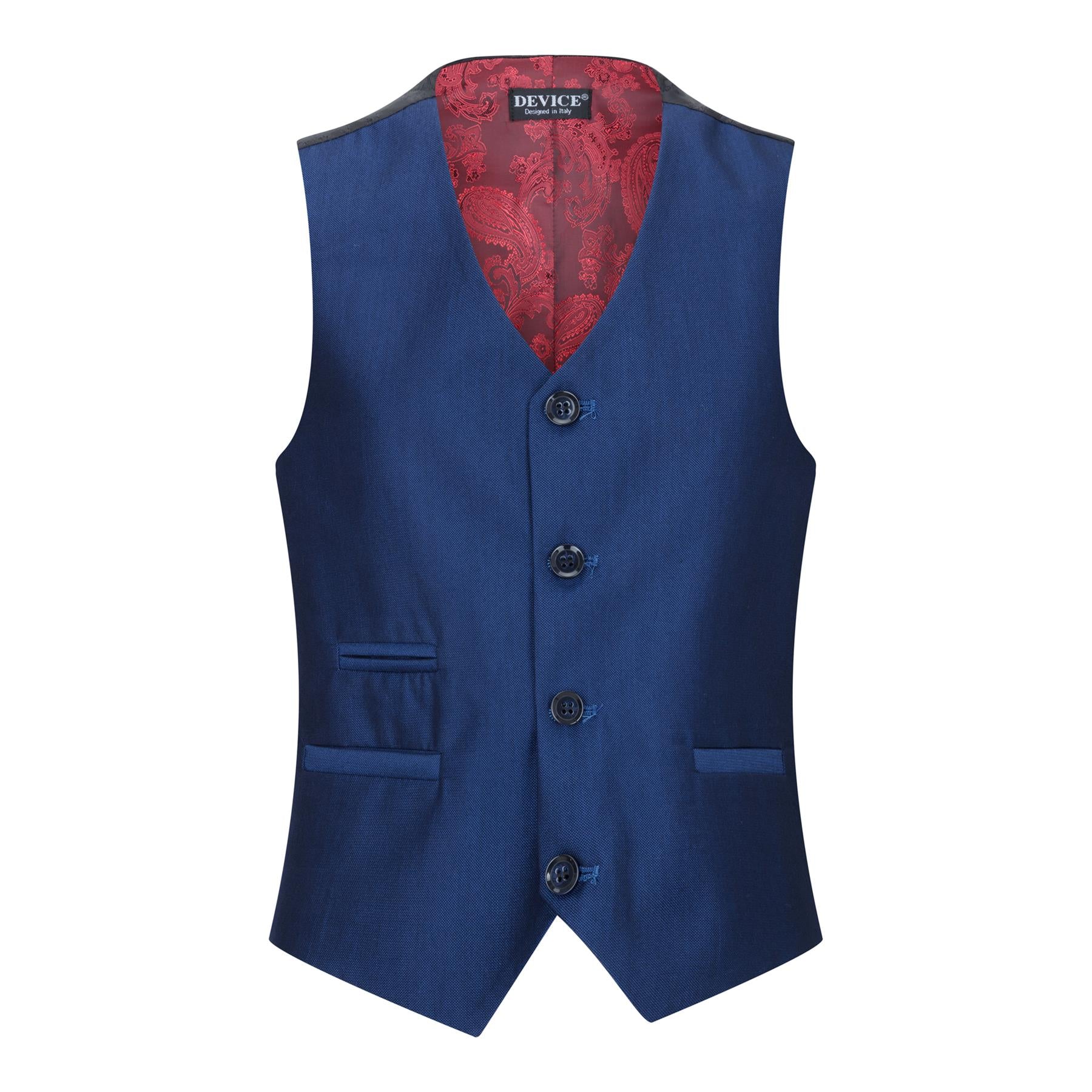 Boys 3 Piece Shiny Royal Blue Classic Suit