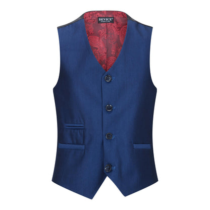 Boys 3 Piece Shiny Royal Blue Classic Suit