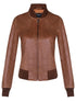 Womens Classic MA-1 Leather Bomber Jacket-Newcastle - Upperclass Fashions 