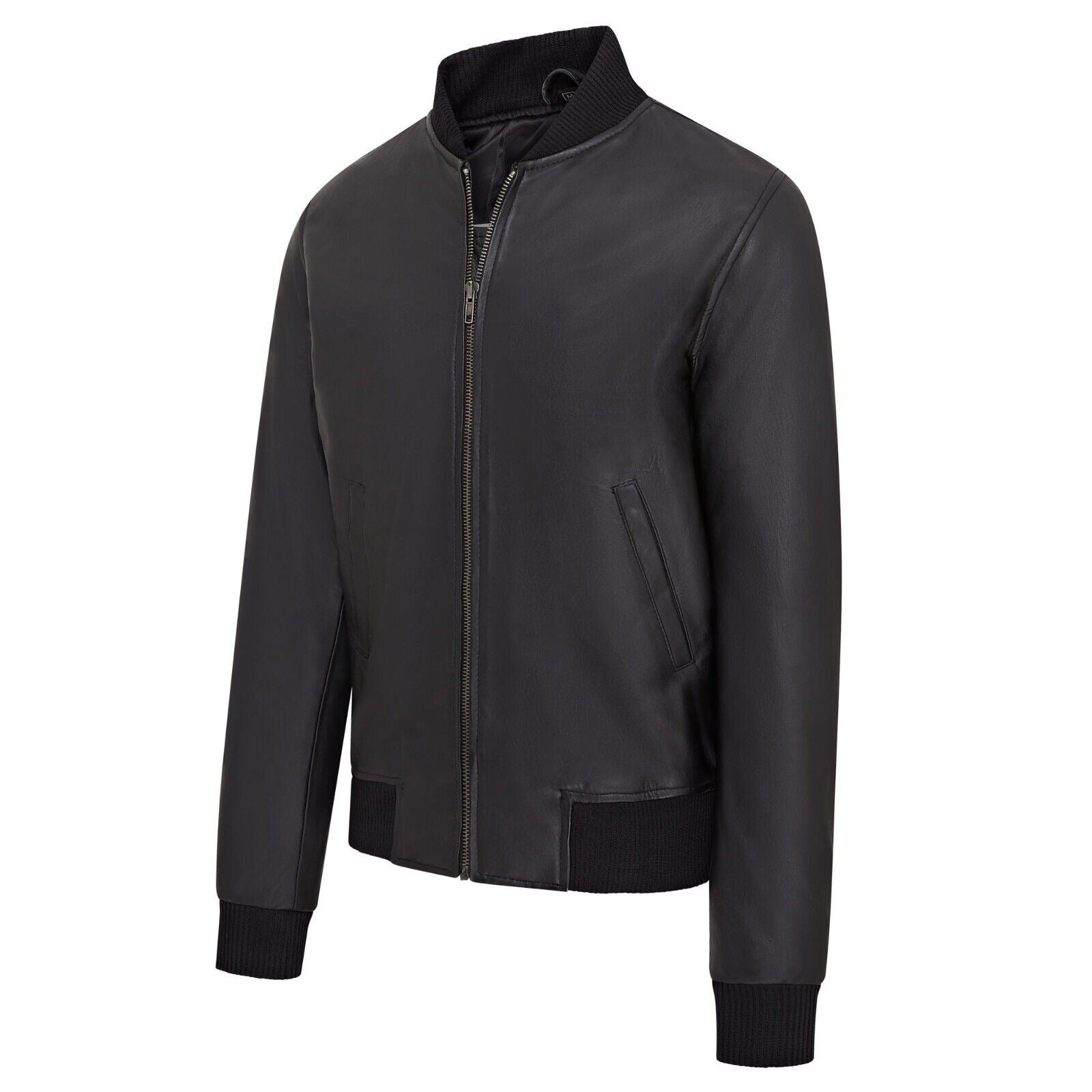 Mens Soft Leather MA-1 Varsity Bomber Jacket  - Uppingham