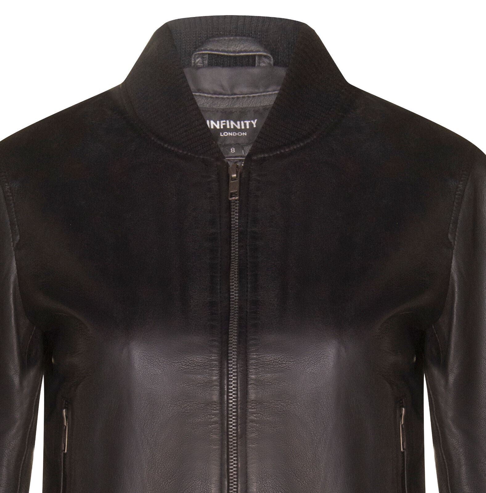 Womens Classic MA-1 Leather Bomber Jacket-Newcastle