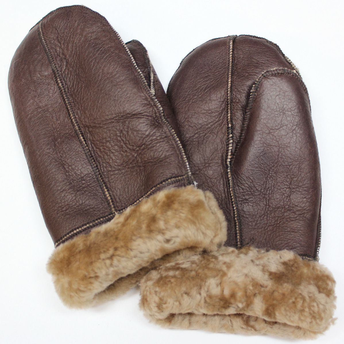 Handmade new real Leather sheepskin unisex sheepskin shearling mittens mitts gloves thick warm