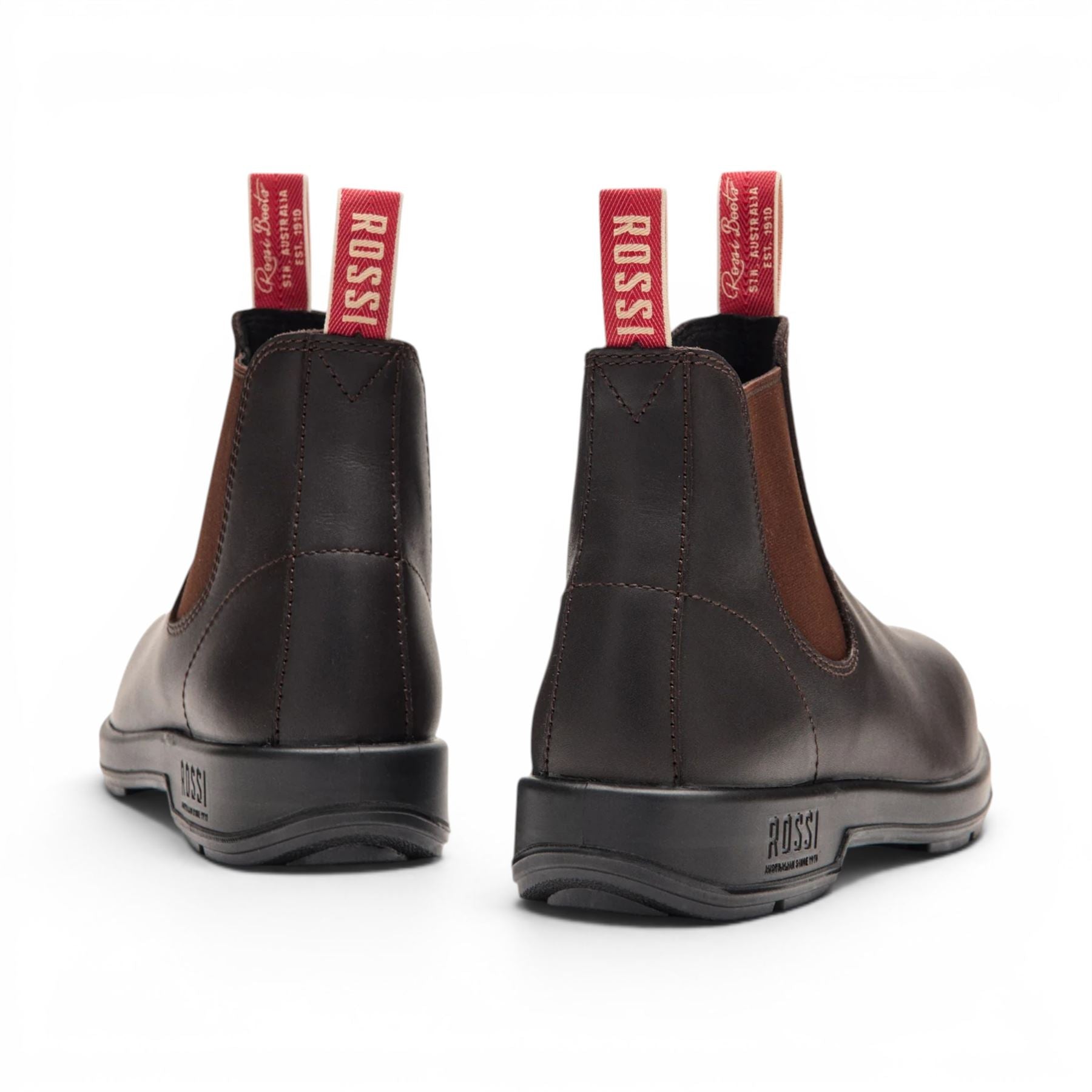 Rossi 404 Claret Brown Leather Outdoor Chelsea Boots - Spinifex