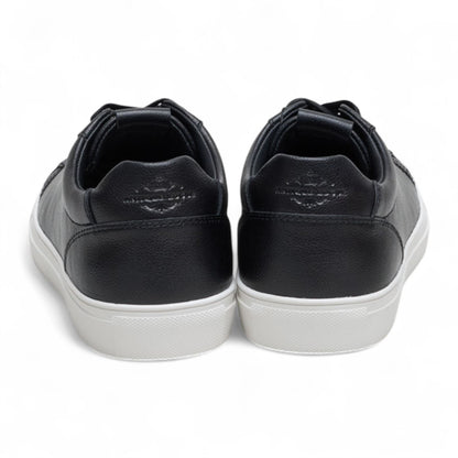 Antique Rogue Men’s Black Leather Trainer Sneaker Shoes - Gibbs