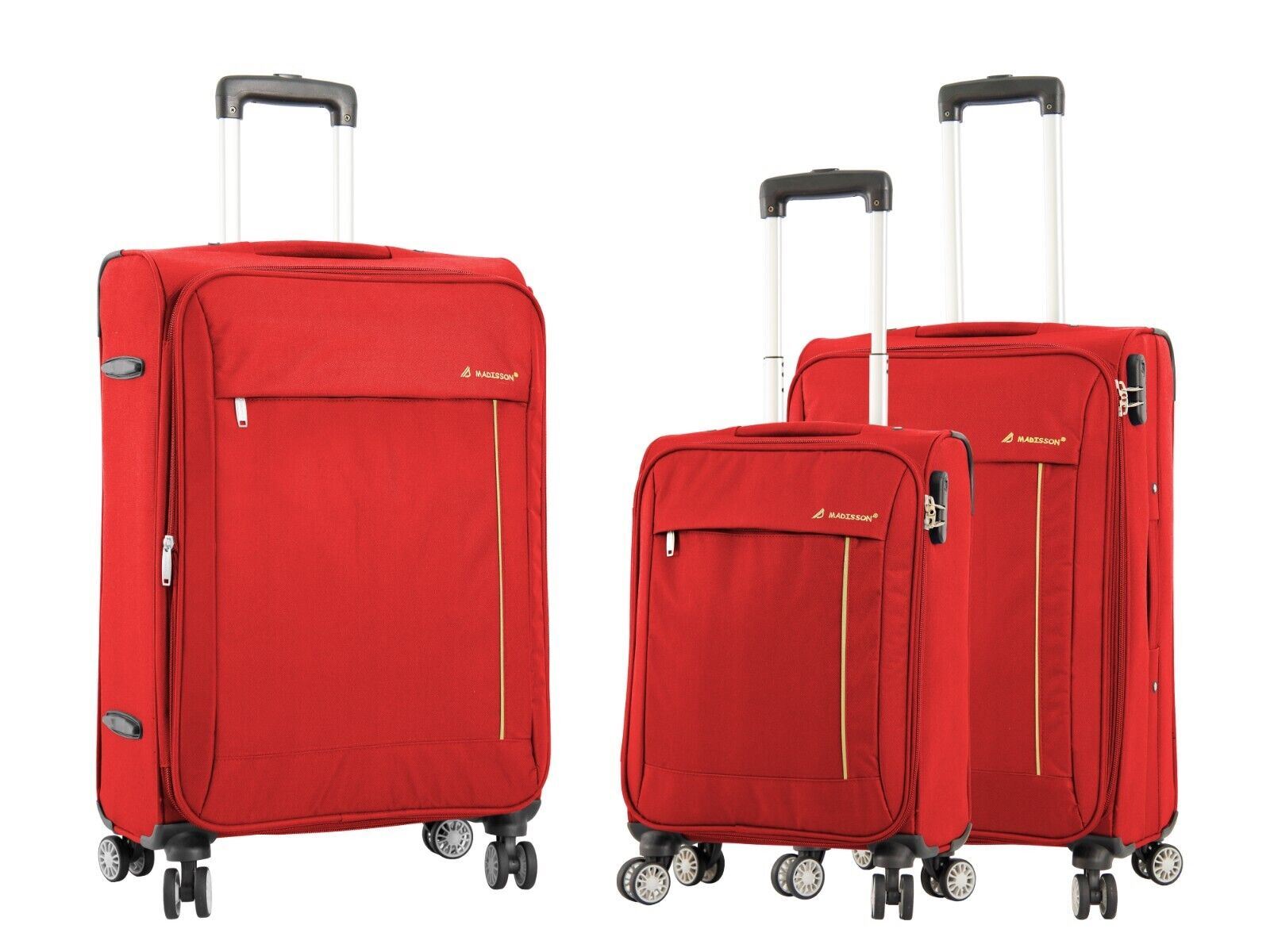 Carrollton Set of 3 Soft Shell Suitcase in Red