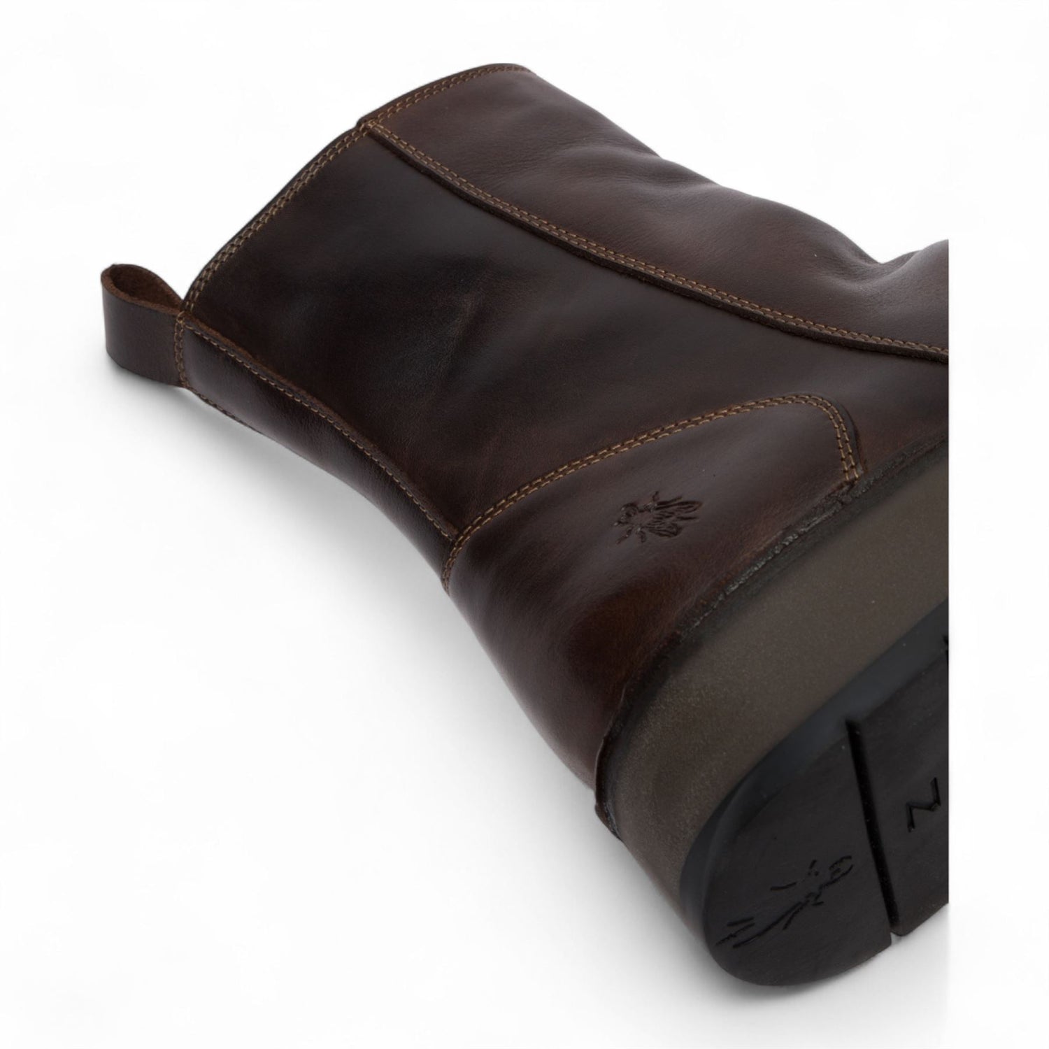 Fly London Womens Dark Brown RENO053FLY Leather Zip Up Platform Comfort Ankle Boots