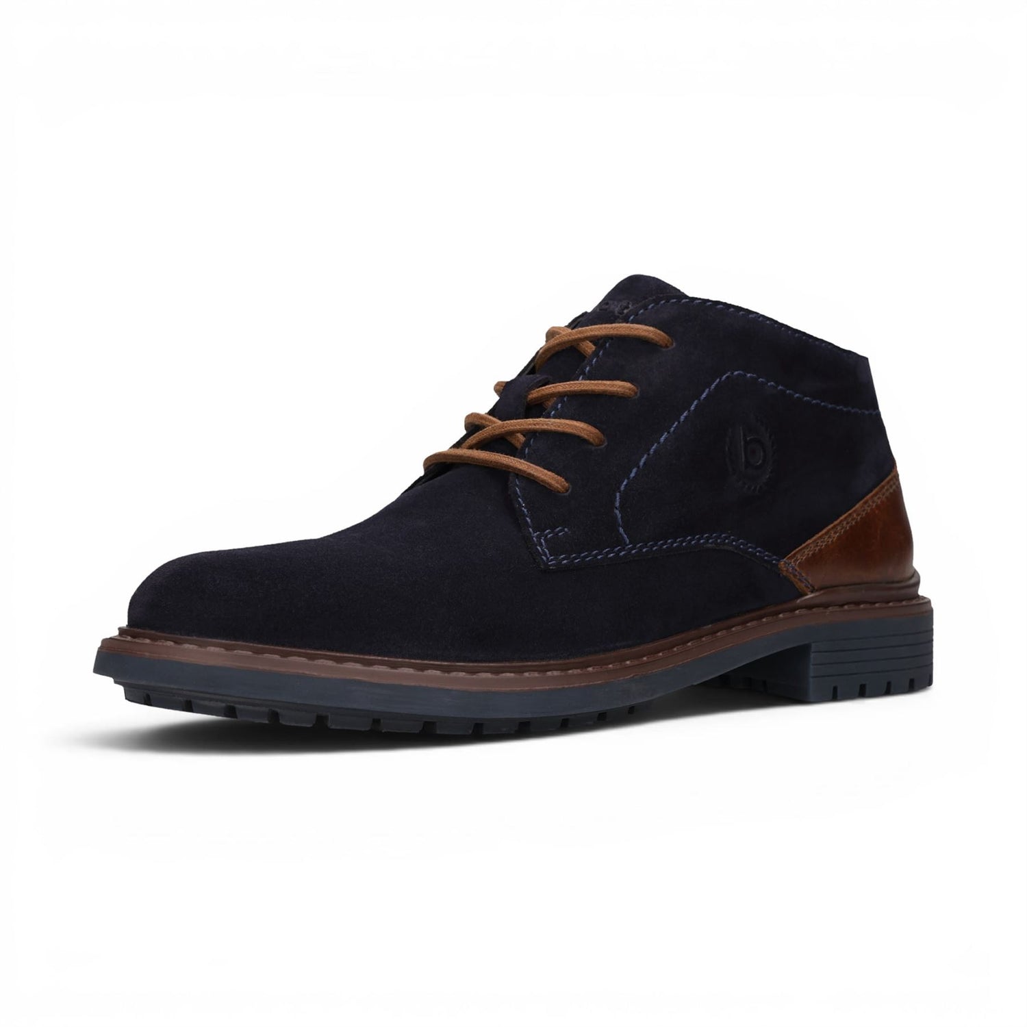 Bugatti Mens Navy Blue Suede Leather Lace-up Desert Ankle Boots - Lota