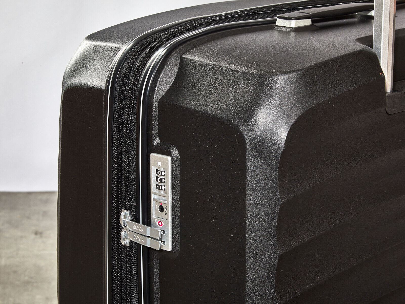 Hard Shell Classic Black Suitcase Set 8 Wheel Cabin Luggage Trolley Travel Bag