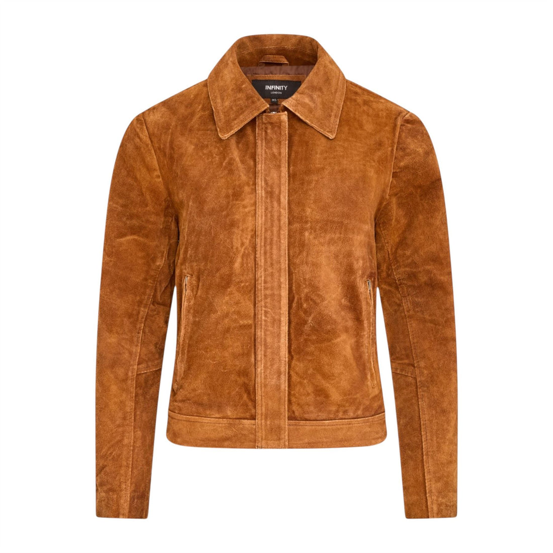 Women’s Tan Suede Leather Bomber Blouson Jacket - Varsity