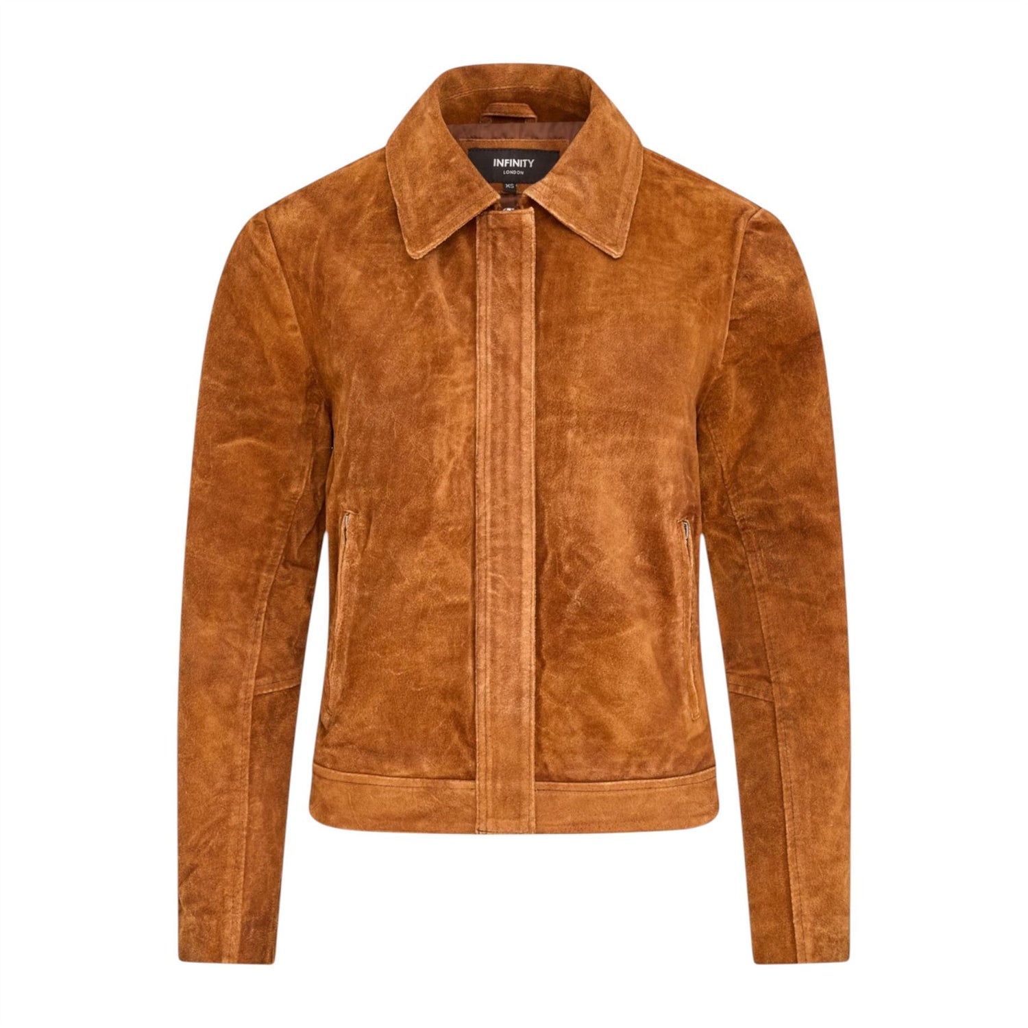 Women’s Tan Suede Leather Bomber Blouson Jacket - Varsity