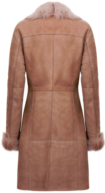 Womens Suede Merino Shearling Toscana Coat -Rochford