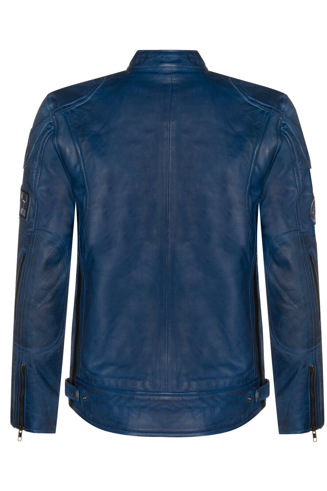 Mens Versatile Leather Biker Jacket-Stone