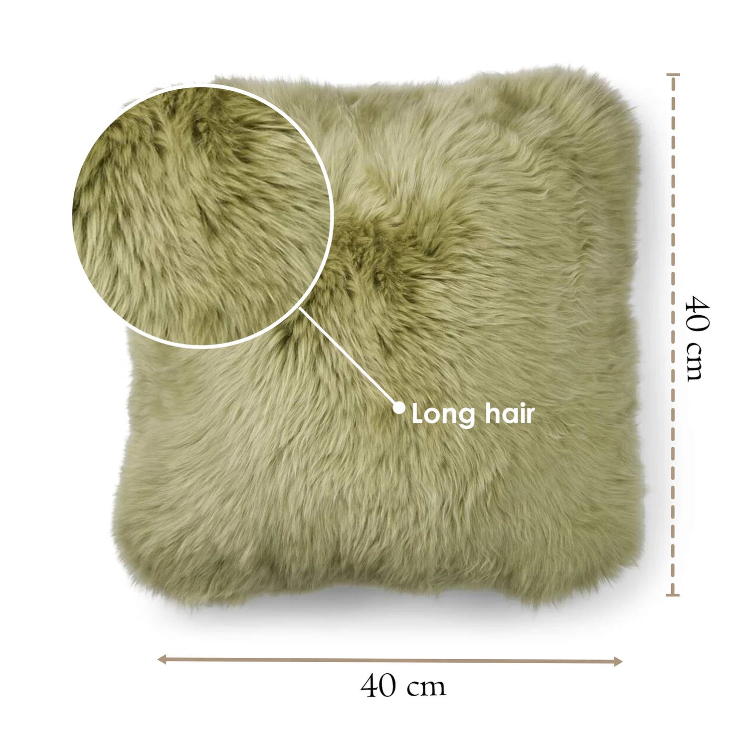 Genuine Sheepskin  40x40cm Real Wool Single Sided Cushion