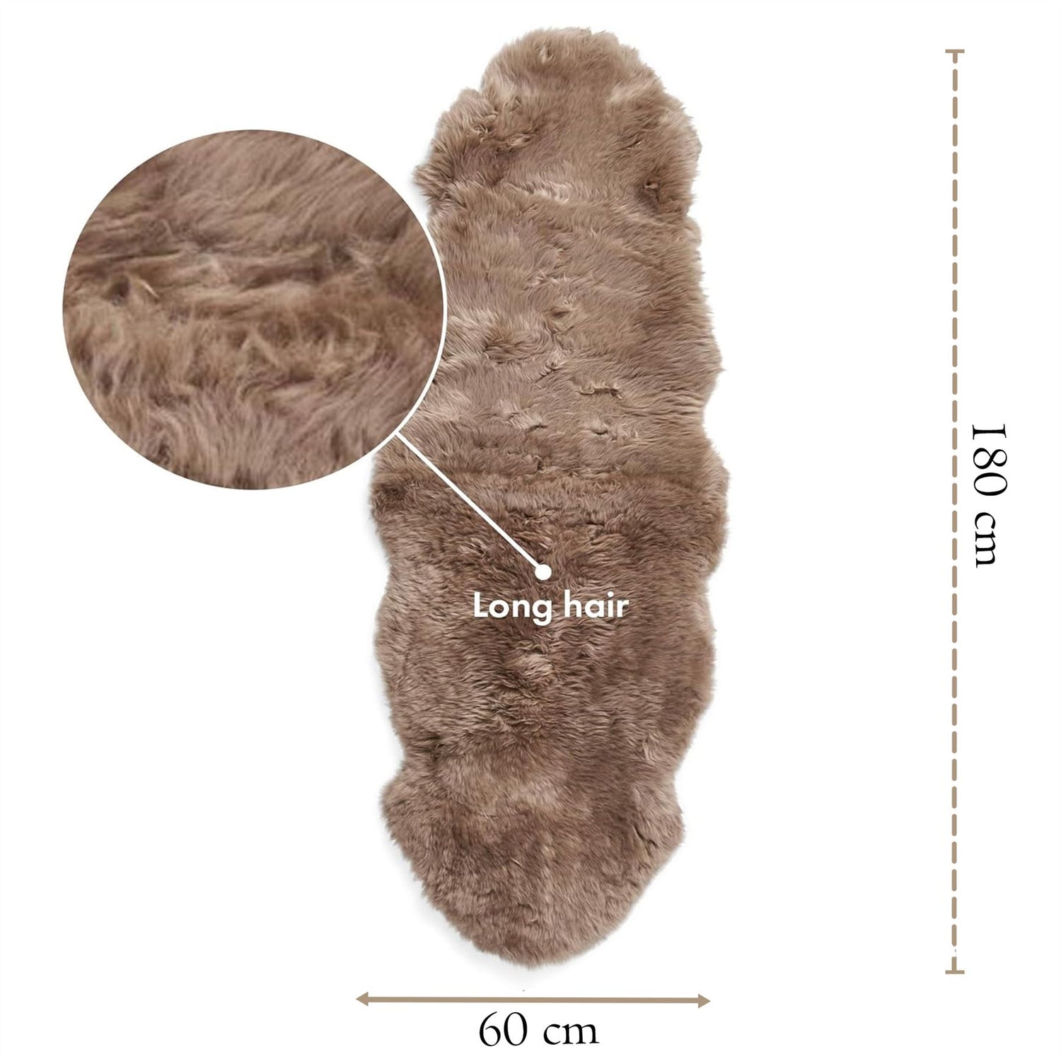 Genuine Sheepskin Double Natural Fluffy Silky Soft Real Wool Rug