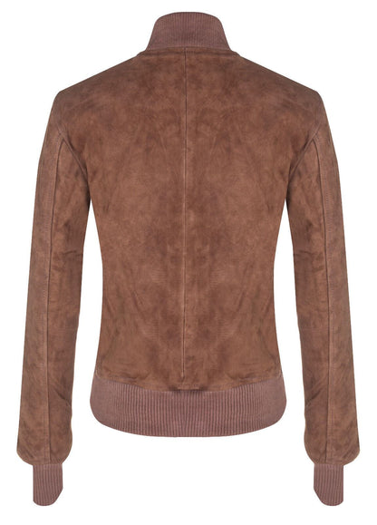 Womens Classic MA-1 Suede Bomber Jacket-Newbury - Upperclass Fashions 