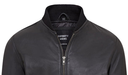 Mens Soft Leather MA-1 Varsity Bomber Jacket  - Uppingham