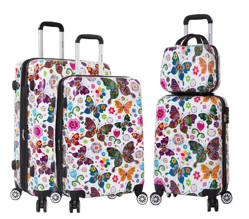 Clanton Set of 4 Hard Shell Suitcase in Butterfly
