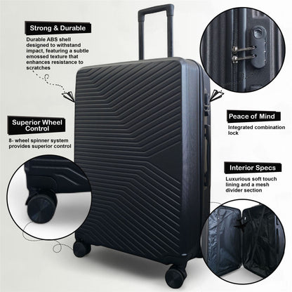 Junee Cabin Hard Shell Suitcase in Black