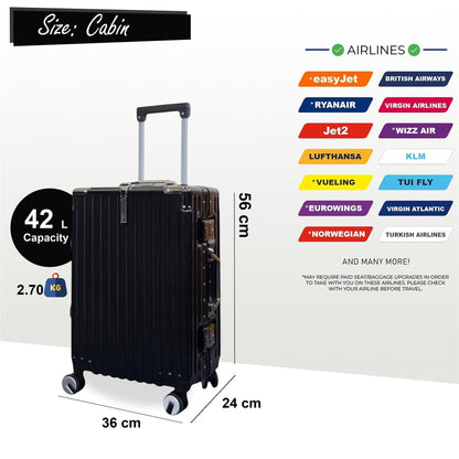 Airdrie Cabin Hard Shell Suitcase in Black
