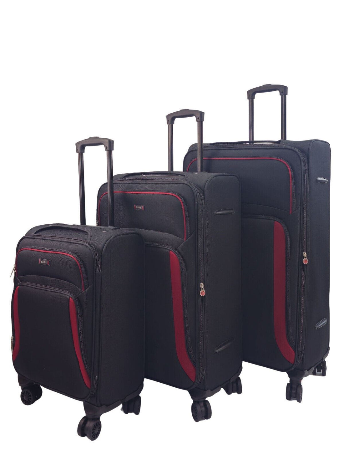Ashland Set of 3 Soft Shell Suitcase in Black