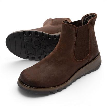 Fly London Womens Brown Chelsea Suede Leather Ankle Boots - SALV195