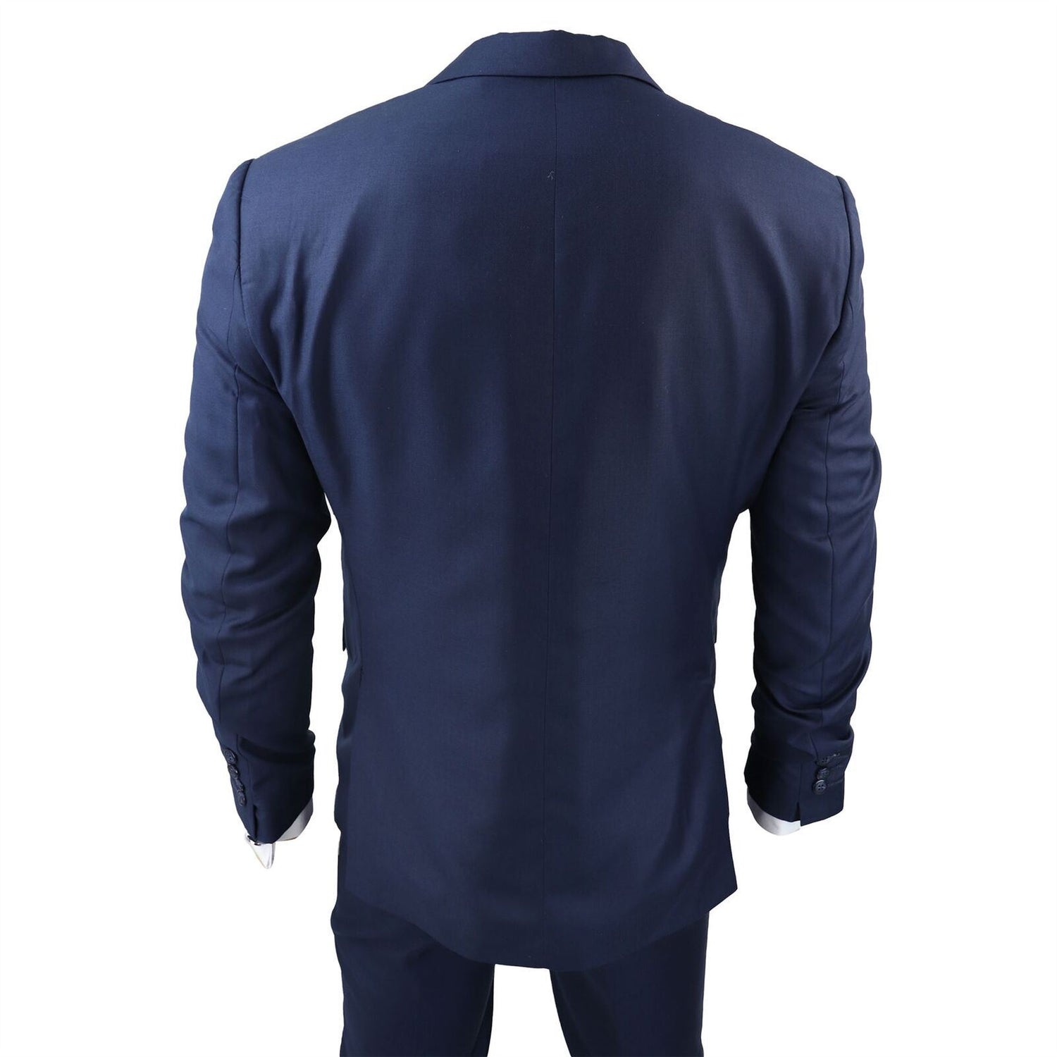 Mens IM1 Classic Plain Navy 3 Piece Suit - Upperclass Fashions 