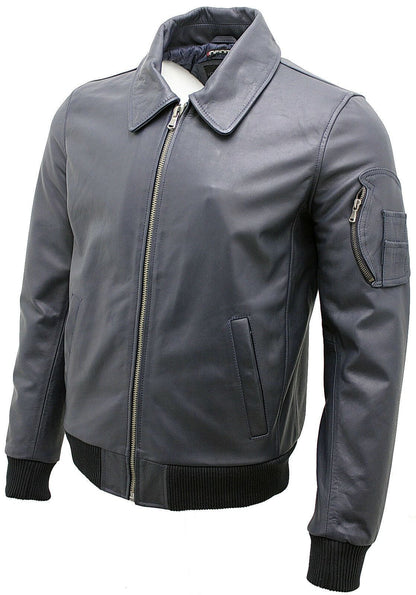 Mens Cowhide A2 Leather Bomber Jacket-Chingford