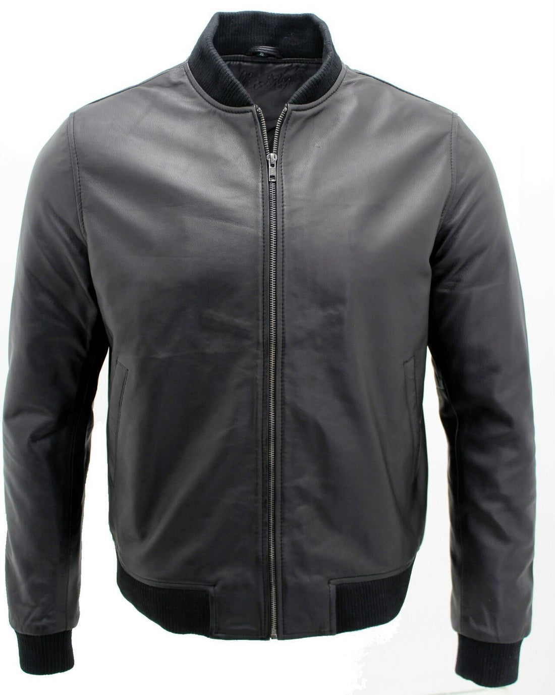 Mens Varsity Leather Bomber Jacket-Camelford - Upperclass Fashions