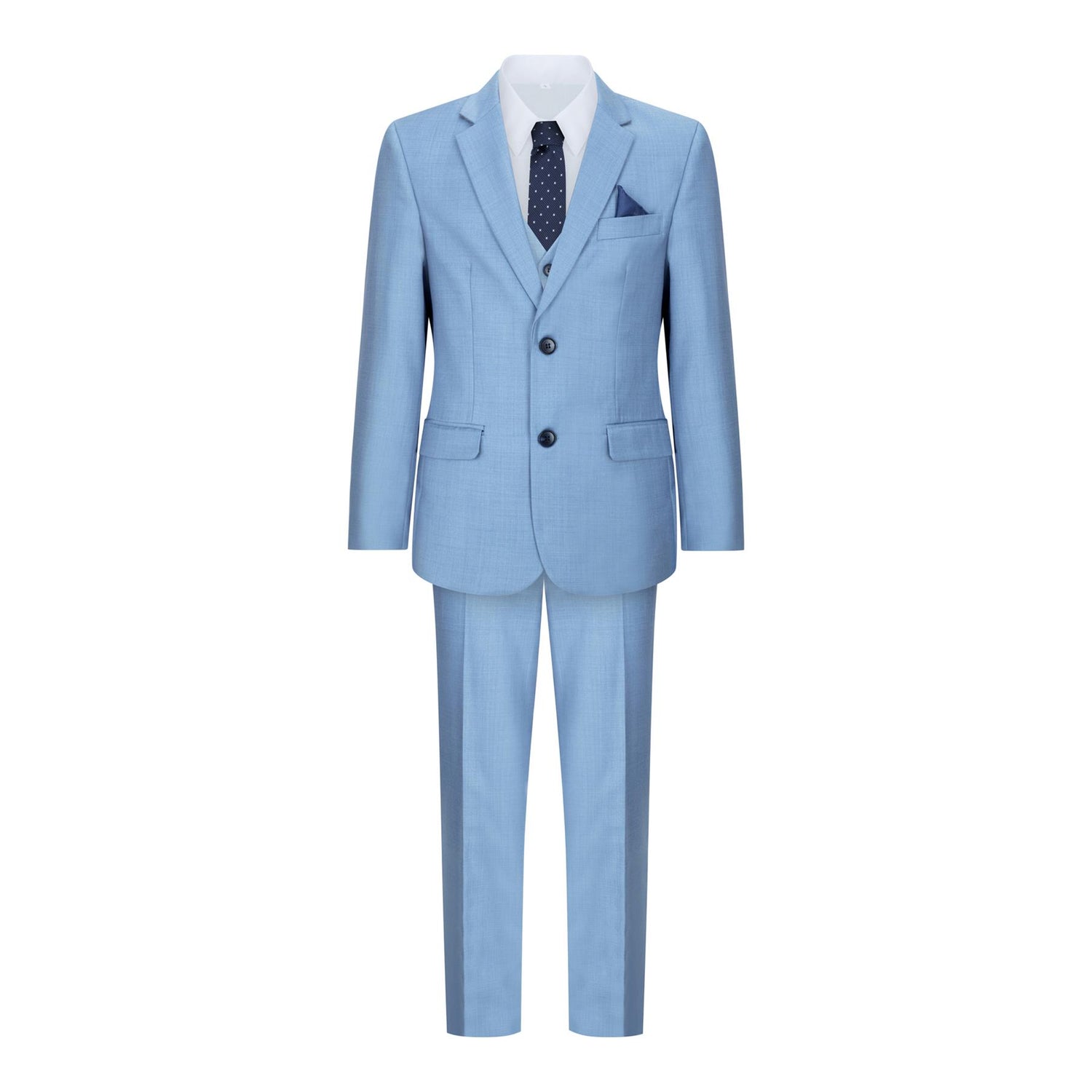 Boys 3 Piece Light Blue Classic Retro Suit