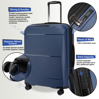 Abiko Medium Hard Shell Suitcase in Navy