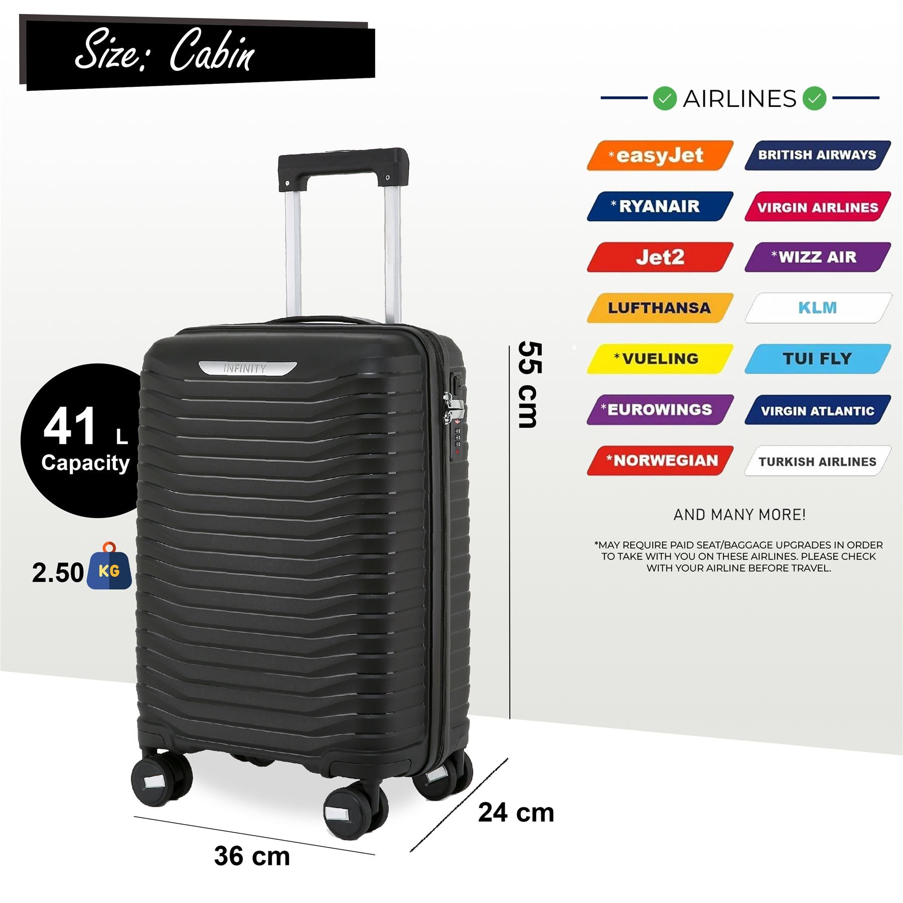 Burnaby Cabin Hard Shell Suitcase in Black