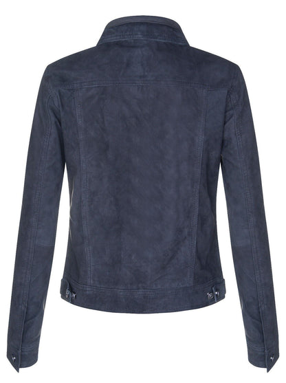 Womens Classic Suede Trucker Jeans Jacket-Neston