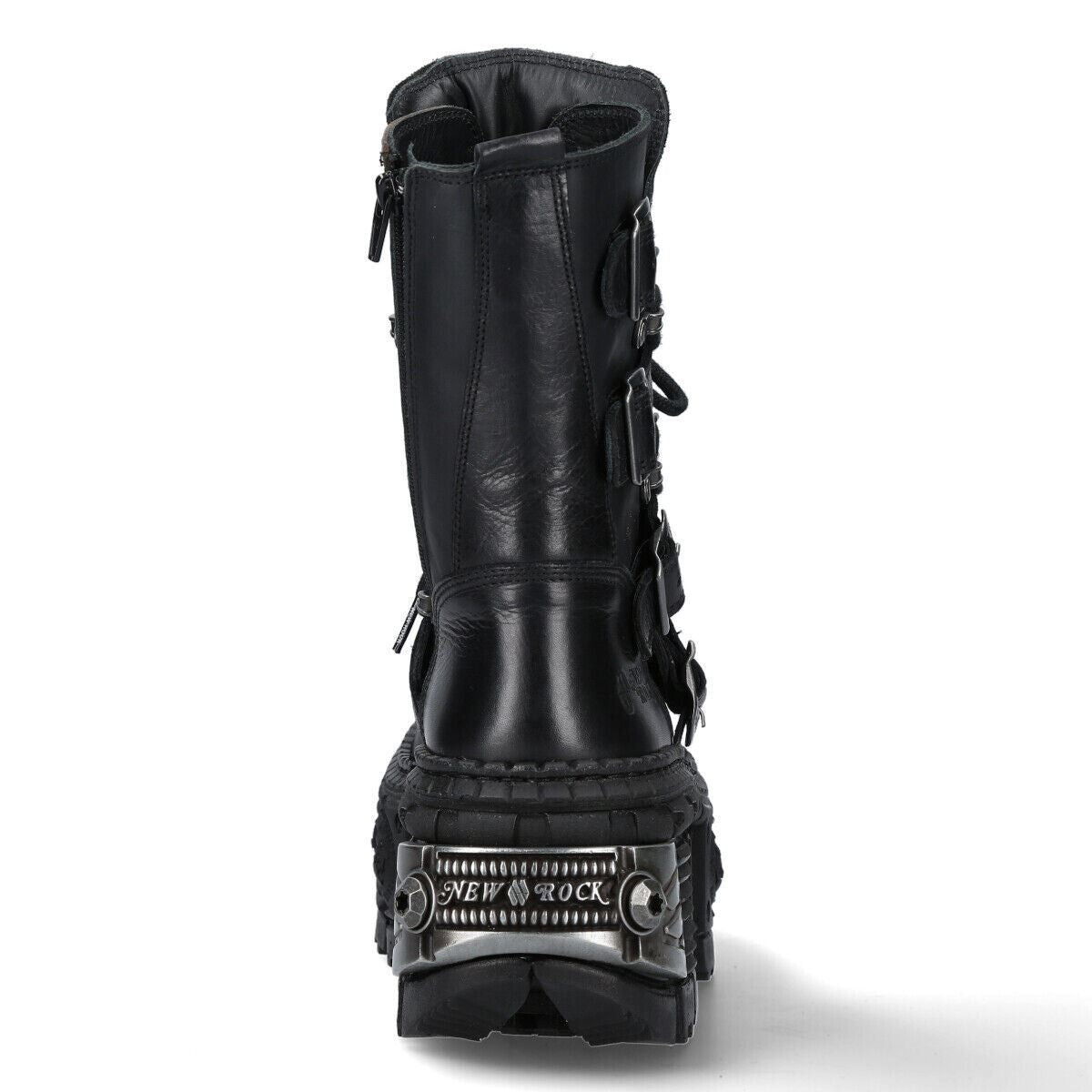 New Rock Mid-Calf Leather Platform Boots-WALL373-S3 - Upperclass Fashions 