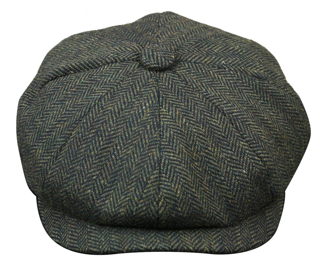 Mens Peaky Blinders Charcoal Tweed Gatsby Flat Baker Hat - Upperclass Fashions 