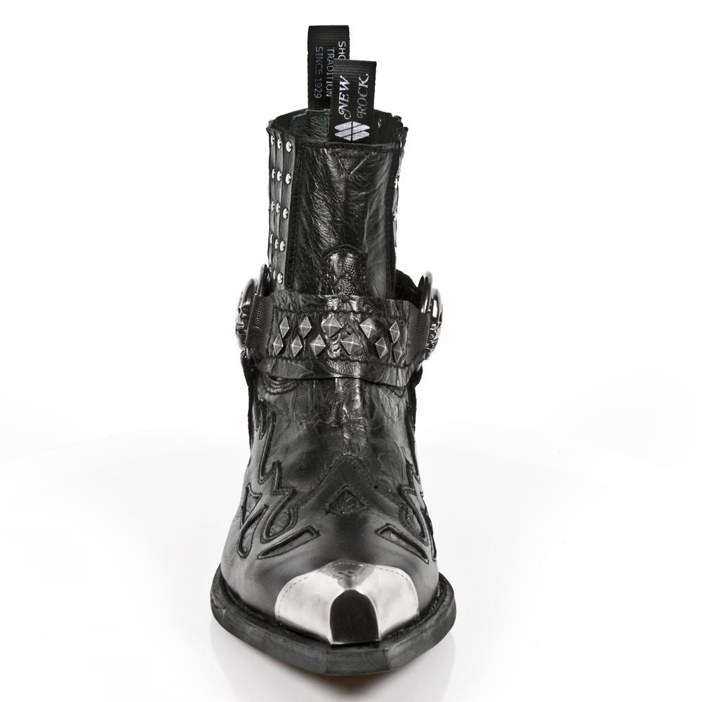 New Rock Black Metal Gothic Boots-7950P-S1 - Upperclass Fashions 
