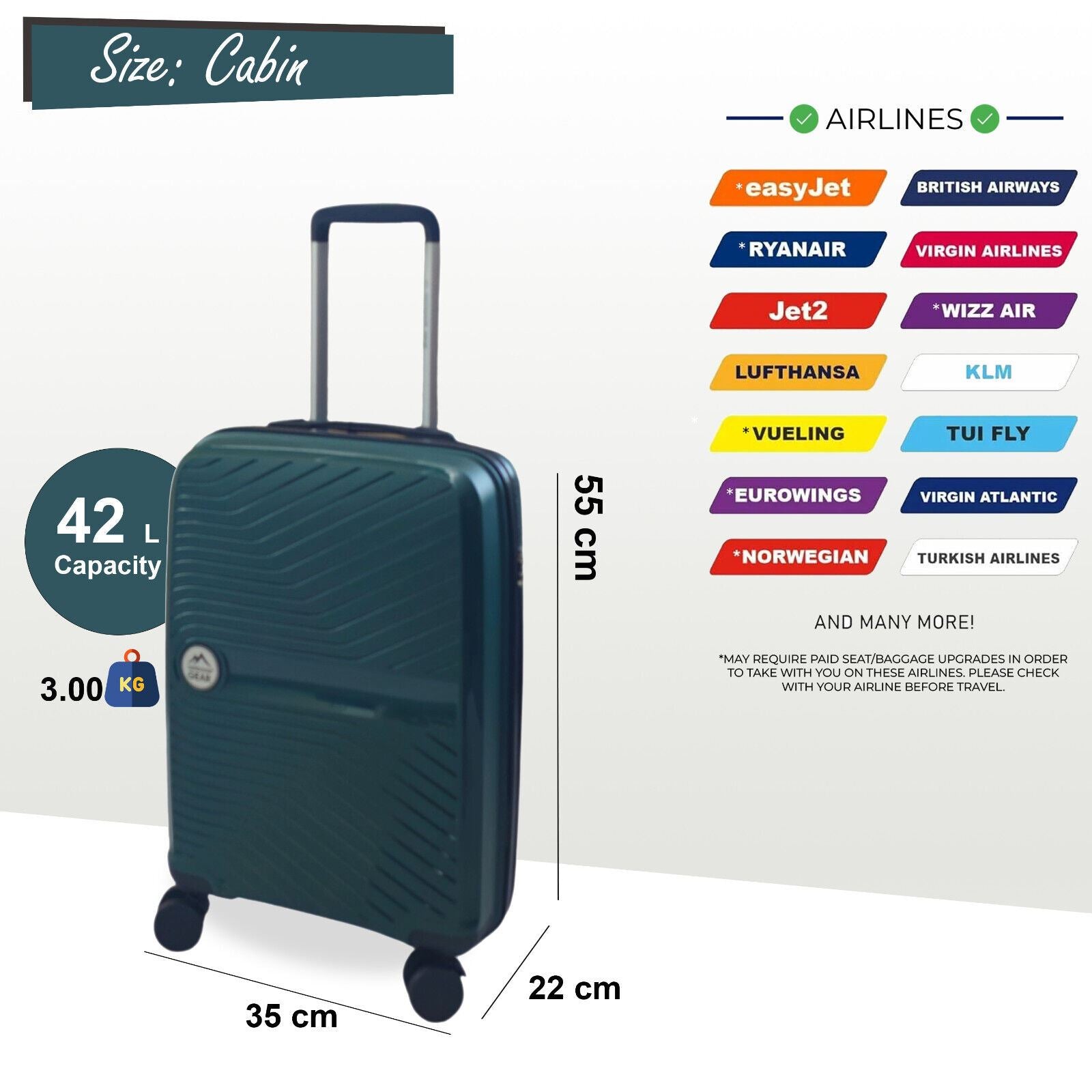 Abbeville Cabin Hard Shell Suitcase in Green