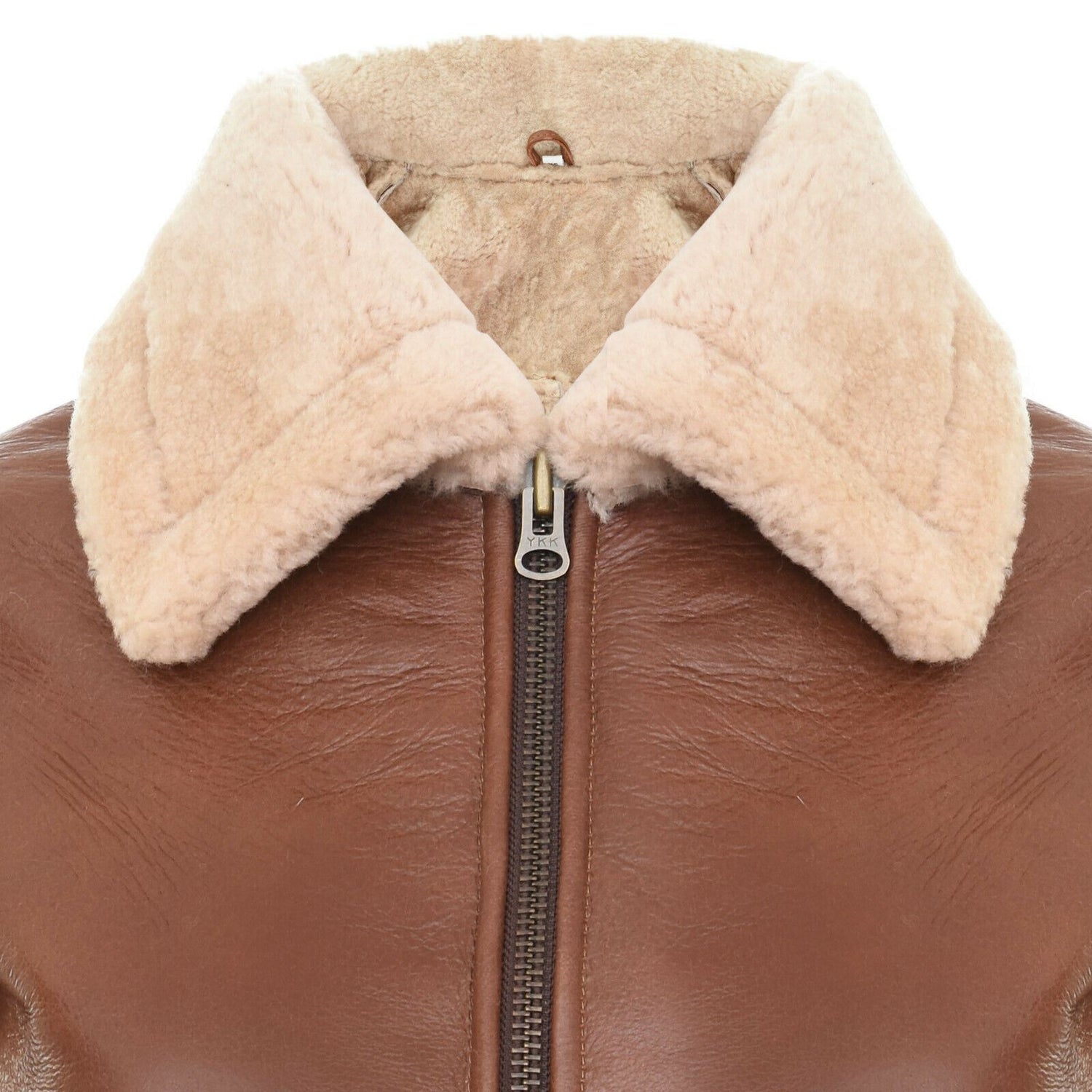 Womens B3 Sheepskin Tan Leather Jacket-Otley