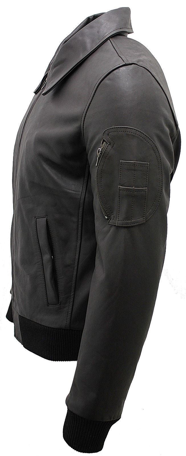 Mens Cowhide A2 Leather Bomber Jacket-Chingford