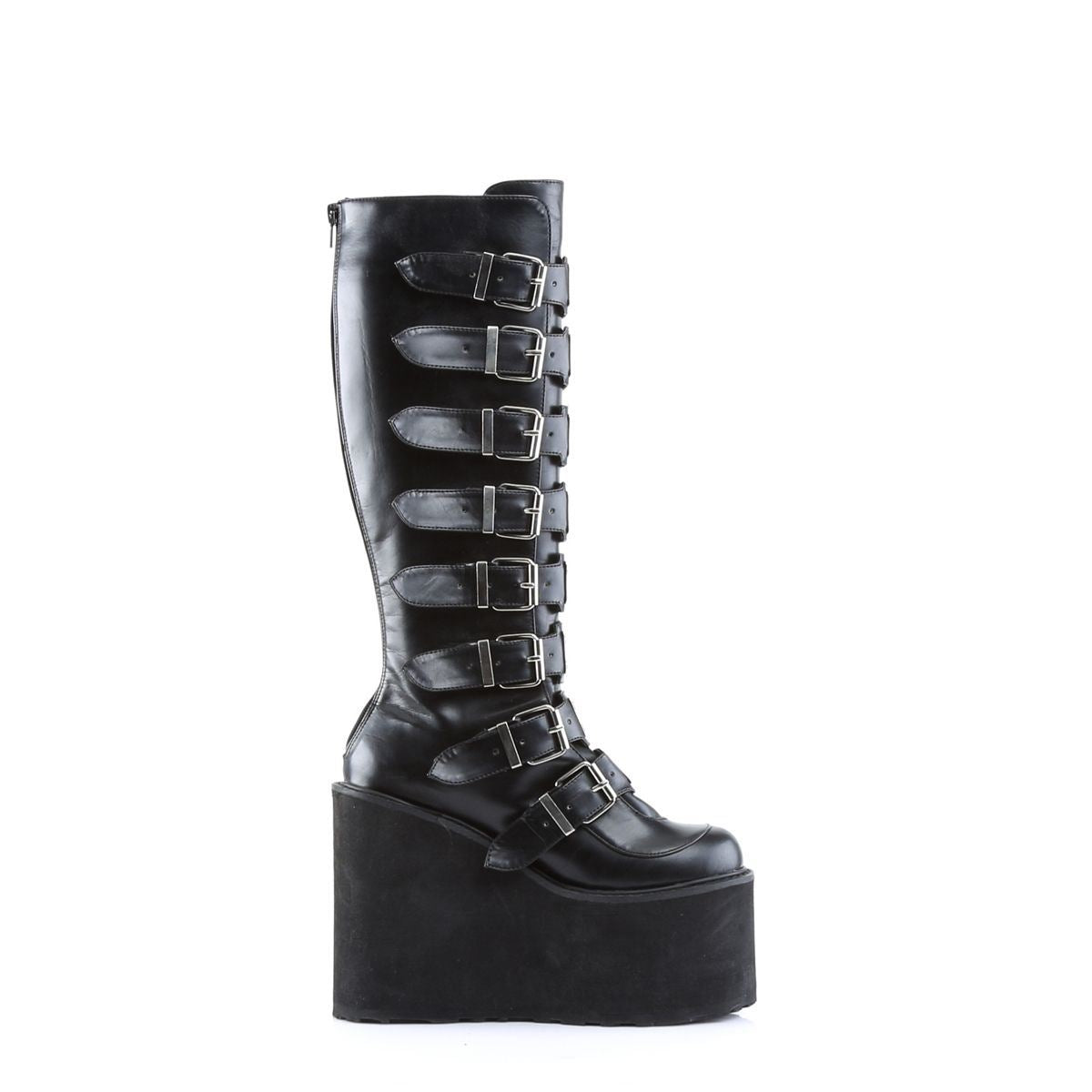 Demonia Swing 815 Black Vegan Knee-High Platform Boots
