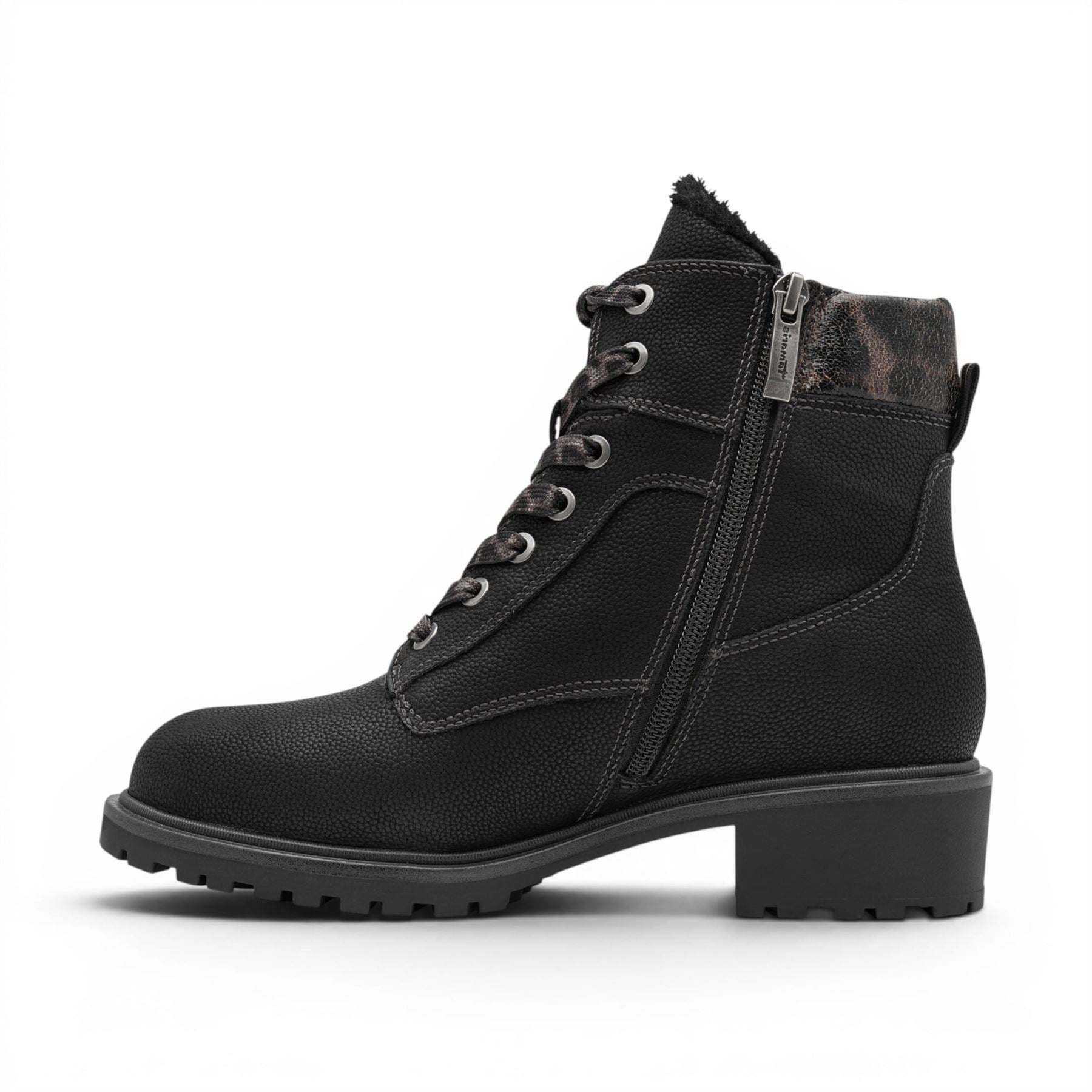 Tamaris Women’s Black Warm Lace-Up Winter Outdoor Ankle Boots - 26266-43