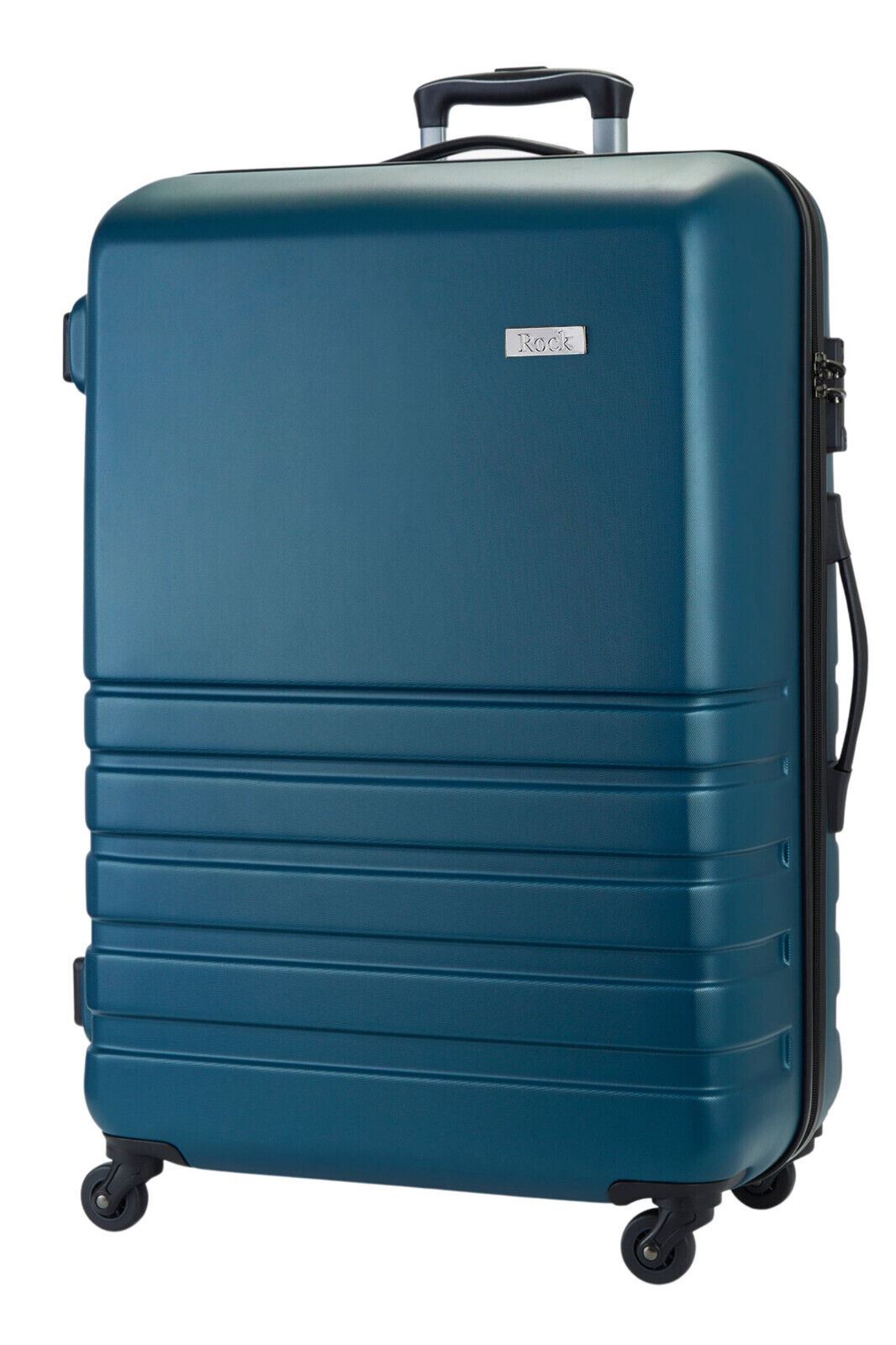 Hard Shell Teal Blue Suitcase Set 4 Wheel Cabin Luggage Trolley Travel Bag