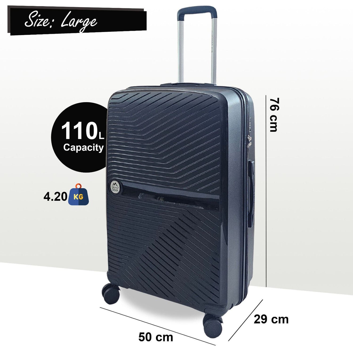 Abbeville Large Hard Shell Suitcase in Black