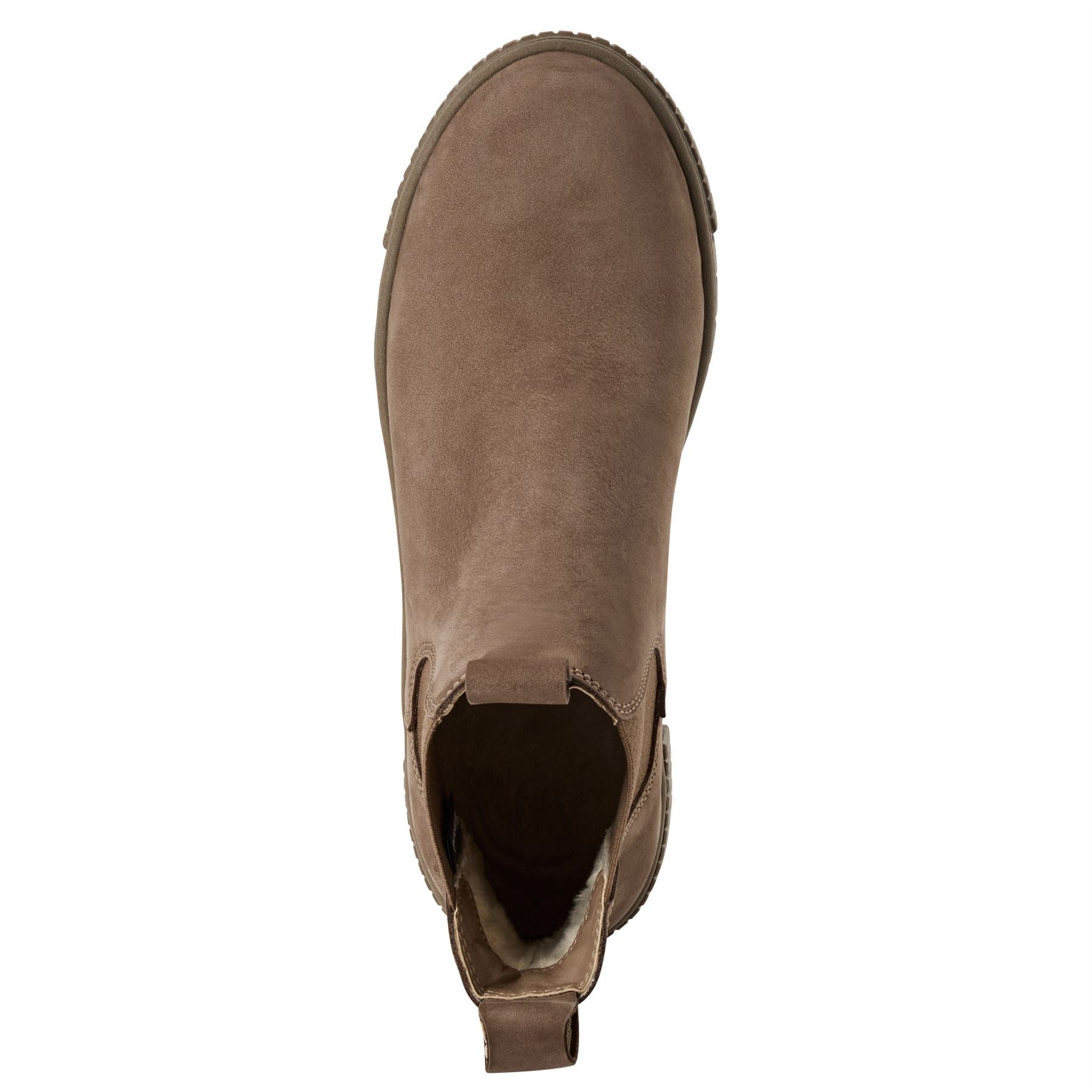 Tamaris Womens Taupe Brown Leather Chelsea Ankle Boots